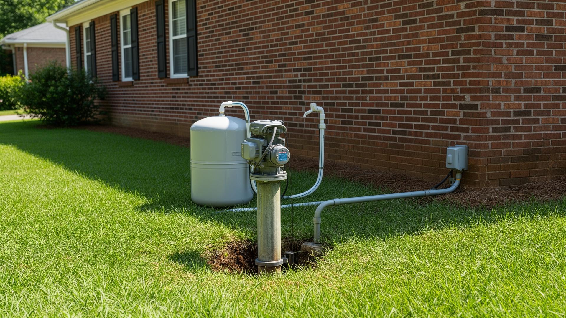 Residential well pump system at a North Carolina home